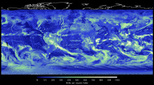 Incoming solar energy reflected back into space by clouds Image courtesy NASA Langley Research Center