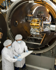 CERES FM5 in the test chamber.  Photo courtesy Northrop Grumman Corporation